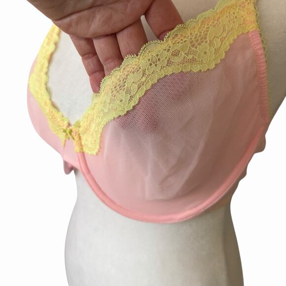 Victoria's Secret 34DDD Tease Bra Underwire Unlined Demi Light Pink Mesh NWT - Picture 5 of 8